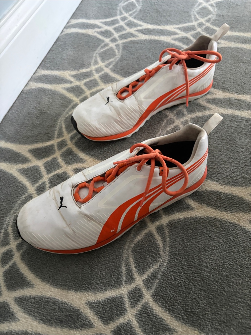 Puma Men’s White and Orange Athletic Trainers